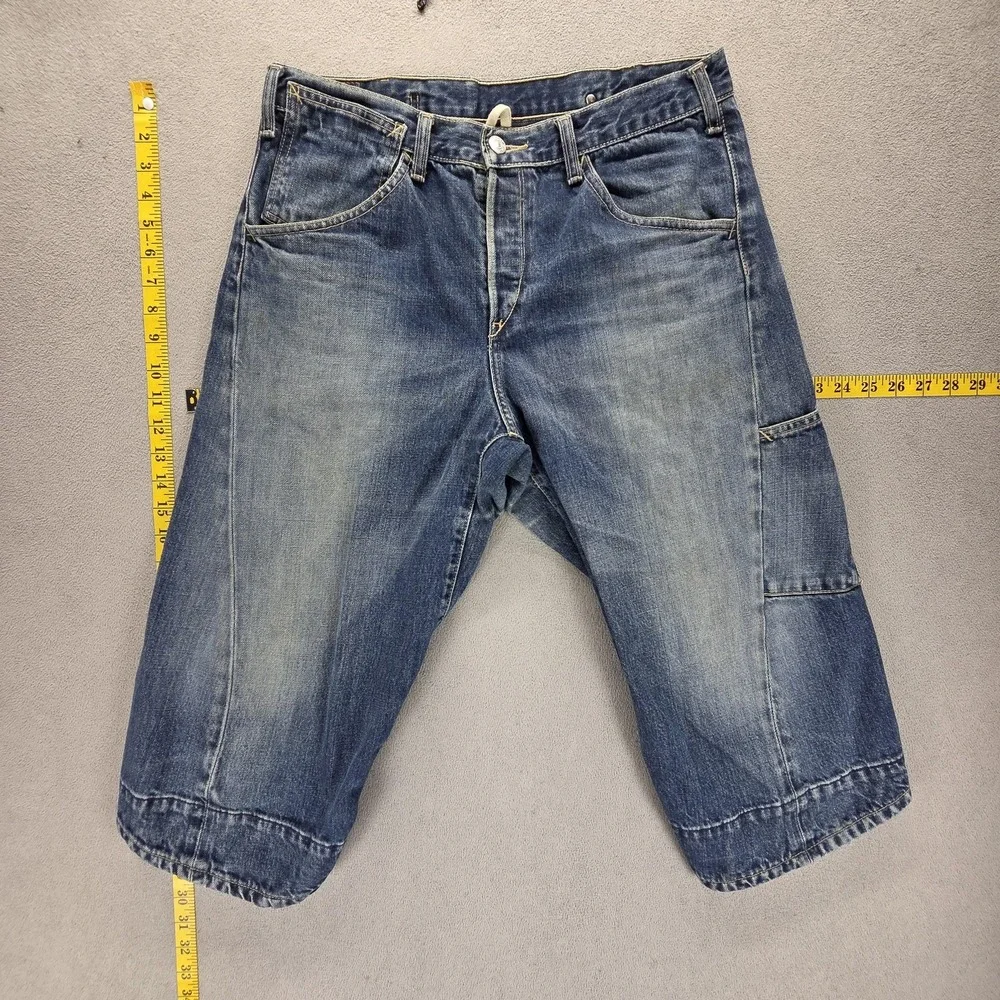 Vintage Levis Engineered Shorts Mens 30 Blue Twisted Denim Jean Jorts 19